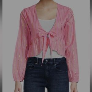 NWOT area stars st tropez front tie crop top